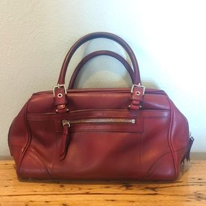 Coach Vintage Red Leather Satchel